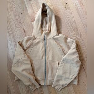 Lululemon light yellow funnel neck Hoodie